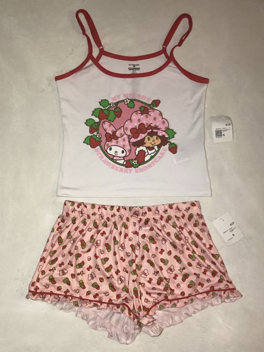 ✨ NWT Forever 21 x Sanrio My Melody & Strawberry Shortcake Cami Pajama Set S